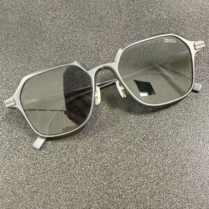 Zegna Charcoal Sunglasses for Men